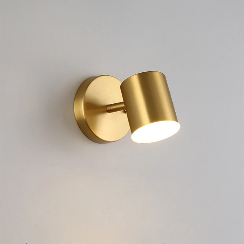 Wall Decor Nordic Room Bedroom Bed Post Modern Simple Can Rotate Light Luxury Gold Mirror Front Aisle Wall Light