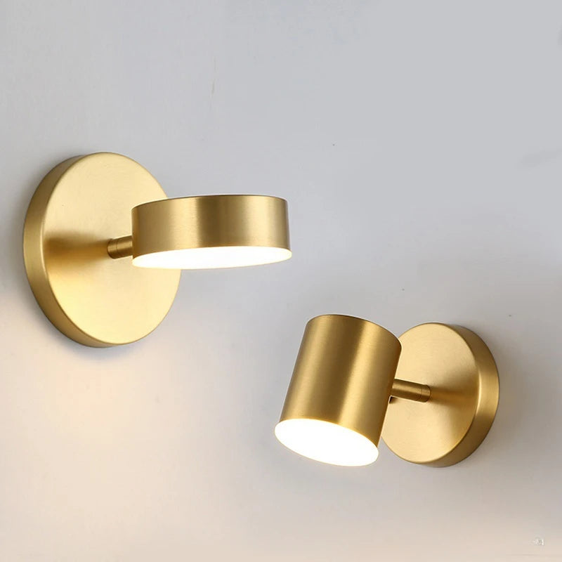 Wall Decor Nordic Room Bedroom Bed Post Modern Simple Can Rotate Light Luxury Gold Mirror Front Aisle Wall Light