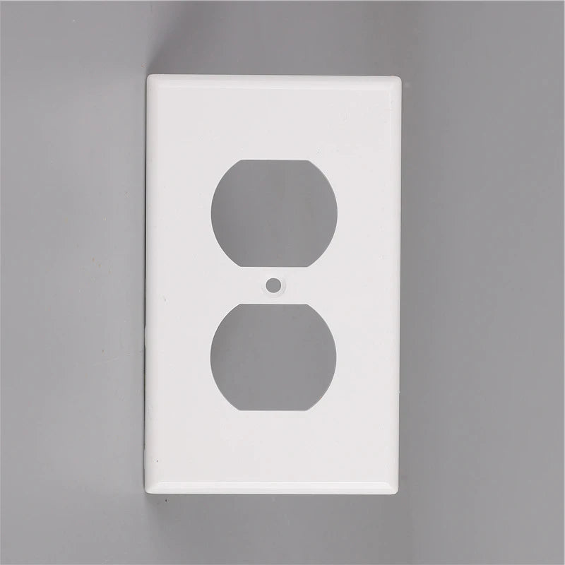 Duplex Electrical Outlet Modern Plugboard Plug-In Electrical Receptacle Wall Plate with LED Night Lights - Auto On/Off Sensor