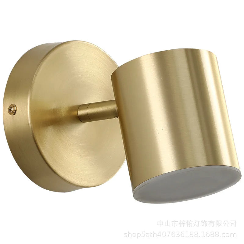 Wall Decor Nordic Room Bedroom Bed Post Modern Simple Can Rotate Light Luxury Gold Mirror Front Aisle Wall Light